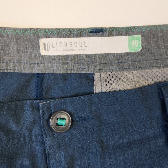 LINKSOUL Men's Navy Blue Boardwalker Hybrid Performance Shorts sz 40 - Picture 8 of 10